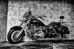 Moto custom Triumph America / Speedmaster : Vue du garage